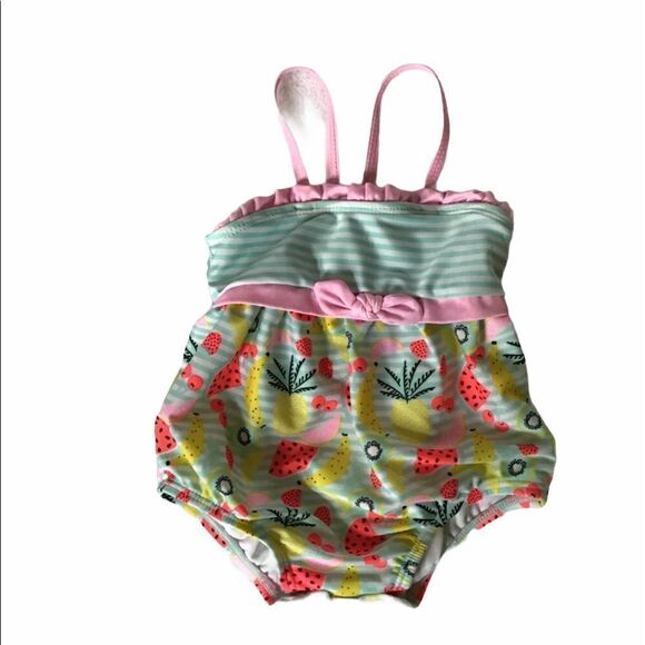 Fruit and Stripe Swimsuit  - Picture 1 of 6